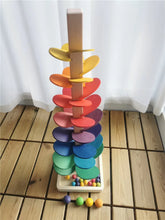 Load image into Gallery viewer, High Quality Rainbow Music Sounding Trees Wooden Petals Assembly and  Marble Run Balls Tracking Kids Educational Toys
