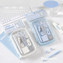 Load image into Gallery viewer, 10-Piece Student Stationery Set – Stapler, Ruler, Scissors, Pens &amp; Sticky Notes
