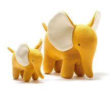 Load image into Gallery viewer, Ellis the Elephant Plush Toy Knitted Organic Cotton Mustard
