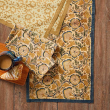 Load image into Gallery viewer, Kalamkari Meadow Block Print Cotton Napkins - Set of 2
