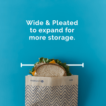 Load image into Gallery viewer, Compostable XL Sandwich Bags Chevron 50 Count

