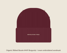 Load image into Gallery viewer, Organic ribbed beanie, Burgundy
