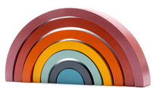 Load image into Gallery viewer, Fair trade, handmade wood rainbow toy in contemporary colors
