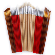 Load image into Gallery viewer, Paint Brush Set with Canvas Case: Perfect for Oil, Acrylic, and Watercolor Painting
