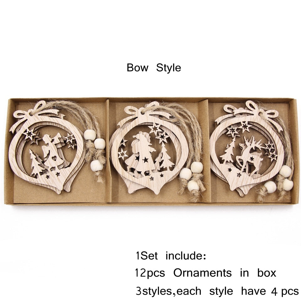 12 DIY Snowflake Wooden Ornaments