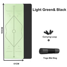 Load image into Gallery viewer, Non-slip Thicken ECO-friendly Portable TPE Yoga Mat With Free Carrying Strap and Bag 72 x 24 x 0.24 inches（1830*610*6mm）
