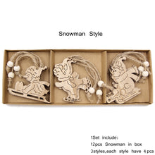 Load image into Gallery viewer, 12 DIY Snowflake Wooden Ornaments
