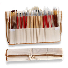 Load image into Gallery viewer, Paint Brush Set with Canvas Case: Perfect for Oil, Acrylic, and Watercolor Painting
