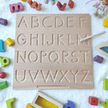 Load image into Gallery viewer, Wooden Montessori Alphabet, Number, and Shape Boards for Kids

