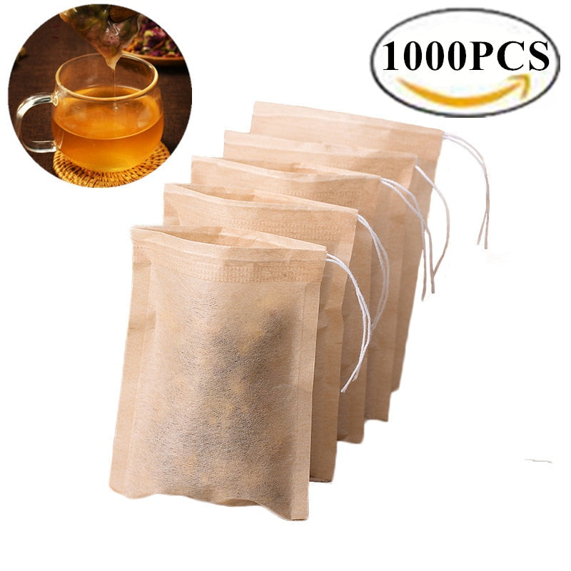 Wholesales Biodegradable Paper Teabags Drawstring Eco-Friendly Tea Bag Filter Empty Tea Bags for Loose Leaf Tea Powder Herbs