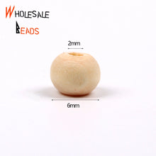 Load image into Gallery viewer, 4-50mm Natural Wood Beads Round Spacer Wooden Pearl Lead-Free Balls Charms For Jewelry Making DIY Handmade Accessories1-1000pcs
