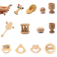Load image into Gallery viewer, Montessori Baby Wooden Grasping Materials Egg Cups Rattles Rolling Bell Grasping Transfer Discs
