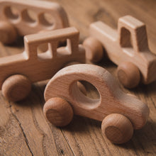 Load image into Gallery viewer, Montessori Wooden Cars for Play and Baby Teething
