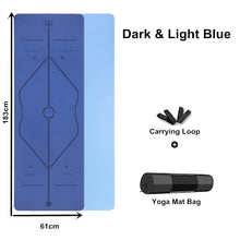 Load image into Gallery viewer, Eco-Friendly Non-Slip TPE Yoga Mat with Carrying Strap &amp; Bag
