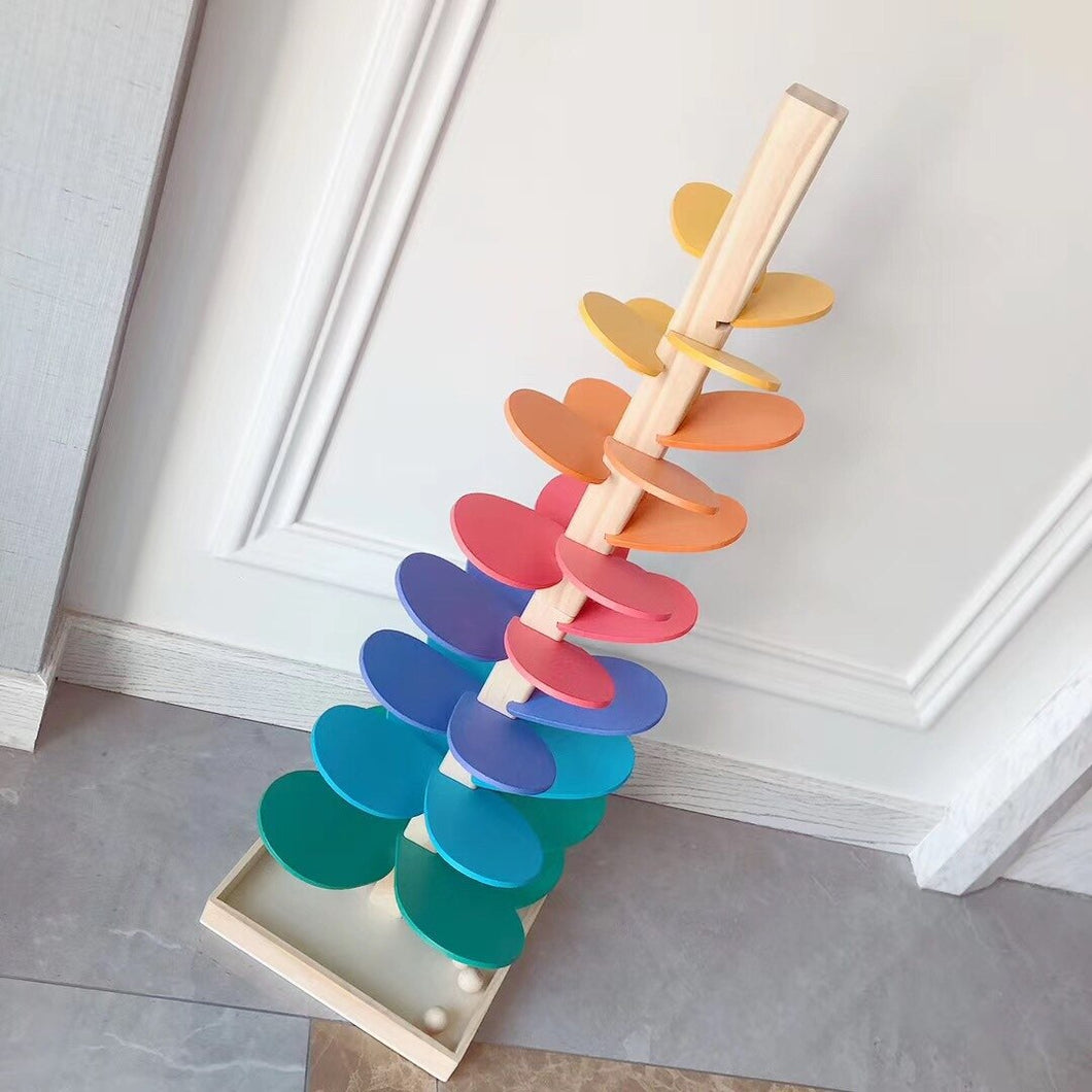 Montessori Rainbow Ball & Marble Run Tree