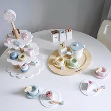 Load image into Gallery viewer, Wooden Pretend Food Play Sets- Cake, Ice Cream, Pizza, Tea

