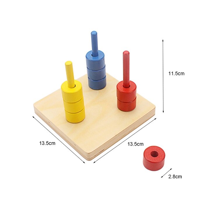 Montessori Toddlers Assorted Dowel Stackers for wrist and finger dexterity