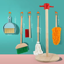 Load image into Gallery viewer, Montessori &amp; Waldorf Child Sized Natural wooden Cleaning Tools
