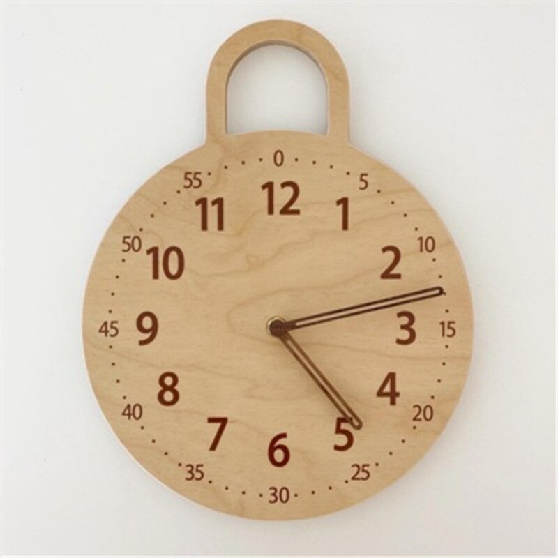 Korean Style Home Solid Mute Clocks Wall Clock Natural For Children kids Room Decoration Figurines Photography props Best Gifts