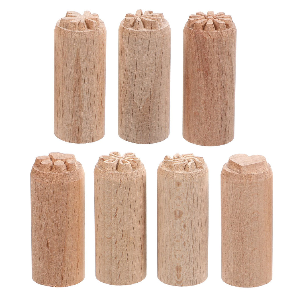 Wood Pottery Tools Stamps Column Wooden Stamps Natural Wood Stamps DIY Clay Printing Blocks Pottery Tools for Home