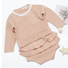 Load image into Gallery viewer, Matching Warm Winter Knit Sweater and Bloomers for Baby
