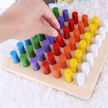 Load image into Gallery viewer, Montessori Wooden Cylinder Peg Board
