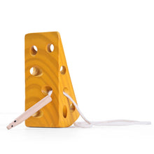 Load image into Gallery viewer, Montessori Wooden threading cheese toy
