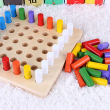 Load image into Gallery viewer, Montessori Wooden Cylinder Peg Board
