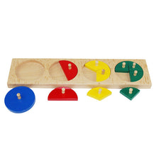 Load image into Gallery viewer, Montessori Baby Wooden Toys Early Education Grasping Puzzles Math Cut-Out Fraction Circles 1-4
