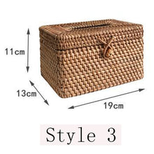 Load image into Gallery viewer, Rattan Tissue Box Home Decoration Handmade Desktop Tissue Rattan Tissue Box  For Barthroom,Home,Hotel And Office
