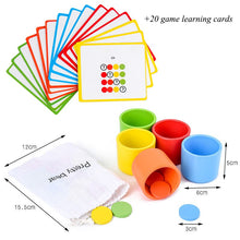 Load image into Gallery viewer, Montessori Wooden Colored Matching Coin &amp; Cups
