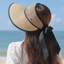 Load image into Gallery viewer, Summer hats for women cap outdoor Fashion Sunhat Bow-knot gorros ponytail hat straw hat Beach fedora visors caps chapeu feminino
