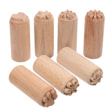 Load image into Gallery viewer, Wood Pottery Tools Stamps Column Wooden Stamps Natural Wood Stamps DIY Clay Printing Blocks Pottery Tools for Home
