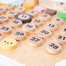 Load image into Gallery viewer, Montessori Wooden Learning Calendar for Kids
