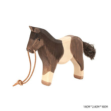 Load image into Gallery viewer, Montessori Wooden Horse and Knight Figures for Open-Ended Play
