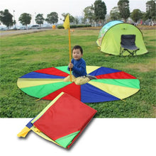 Load image into Gallery viewer, Hot Diameter 2M Child Kid Sports Development Outdoor Rainbow Umbrella Parachute Toy Jump-sack Ballute Play Parachute 8 Bracelet
