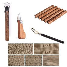 Load image into Gallery viewer, New Pottery Tools Wood Hand Rollers for Stamp Pattern Roller Ceramic Clay Sculpting Tools  Polymer Molds
