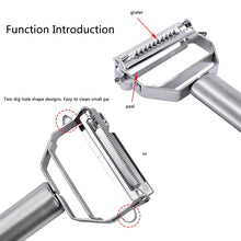 Load image into Gallery viewer, Stainless Steel Peeler Fruit Vegetable Multifunction Grater Julienne Peeler Slice Melon Potato Carrot Cucumber Home Kitchen Tool
