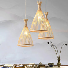 Load image into Gallery viewer, Hot Sale Bamboo Pendant Lamp Restaurant Bamboo Vine Lampshade Chandeliers Pendant Lights HandmadeNatural Rattan Wicker E27 LED
