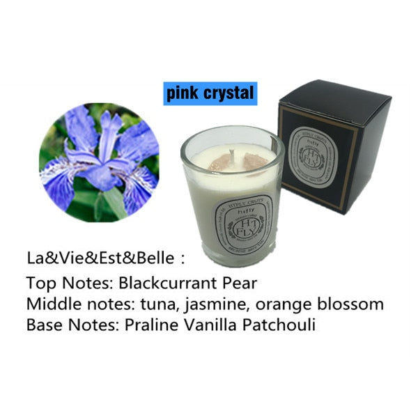Essential Oil Aromatherapy Soy Candles with Crystals