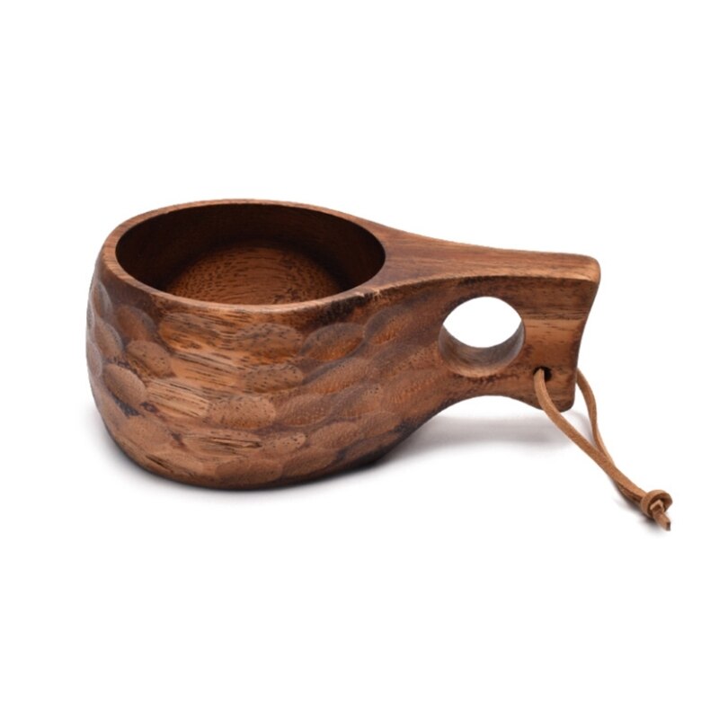 210ml Outdoor Wood Cup Kuksa Camping Mug Coffee Milk Cups Mugs Acacia-Wood Drinkware Bushcrafts Artifact Kitchen