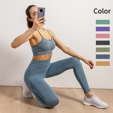 Load image into Gallery viewer, Seamless Yoga Set Workout Sportswear Gym Clothing Sport Sets Women&#39;s tracksuit High Waist Seamless Leggings Sport Bra Crop Top
