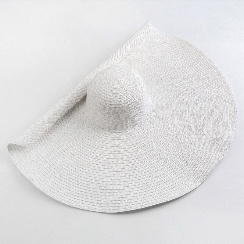 Summer 70cm Large Wide Brim Sun Hats For Women Oversized Beach Hat