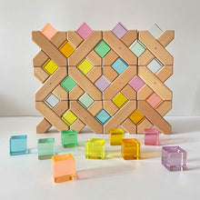 Load image into Gallery viewer, Wooden Stacking X Bricks with Acrylic Gems for Kids

