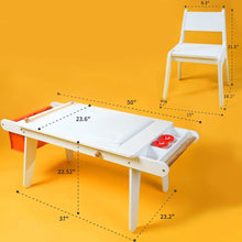 Load image into Gallery viewer, Kids Wooden Art Table and Chair Set with Storage
