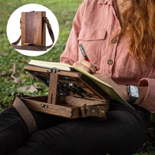 Load image into Gallery viewer, Portable Artist Wooden Box Messenger Bag: Perfect for Organizing Painting Supplies, Sketching, and Writing on the Go
