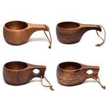 Load image into Gallery viewer, 210ml Outdoor Wood Cup Kuksa Camping Mug Coffee Milk Cups Mugs Acacia-Wood Drinkware Bushcrafts Artifact Kitchen
