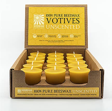 Beeswax Votives - Red or Natural: Natural